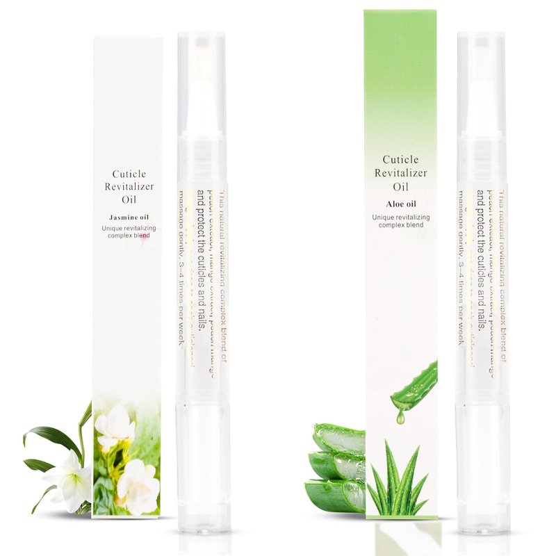 Cuticle Oil Pens - 2PCS Nail Care Revitalizer with Soft Brush | Aloe & Jasmine Flavor