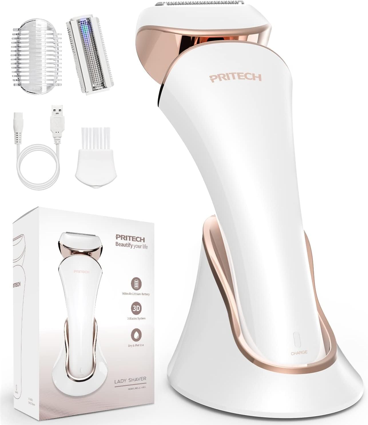 Electric Razor for Women - Rechargeable Waterproof Shaver for Legs, Arms & Bikini | Extra Foil Blade Included
