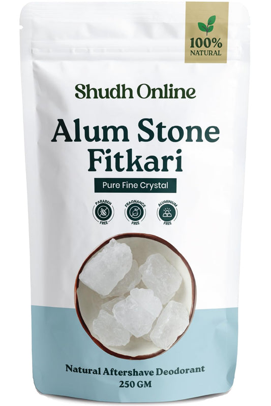 Alum Stone Organic for Face (8.8 oz - 250g) Piedra de Alumbre para Lavado Intimo - Natural Fitkari Stone for Shaving - Phitkari Alum Crystal Rocks | Potassium Alum (0.55 lb)