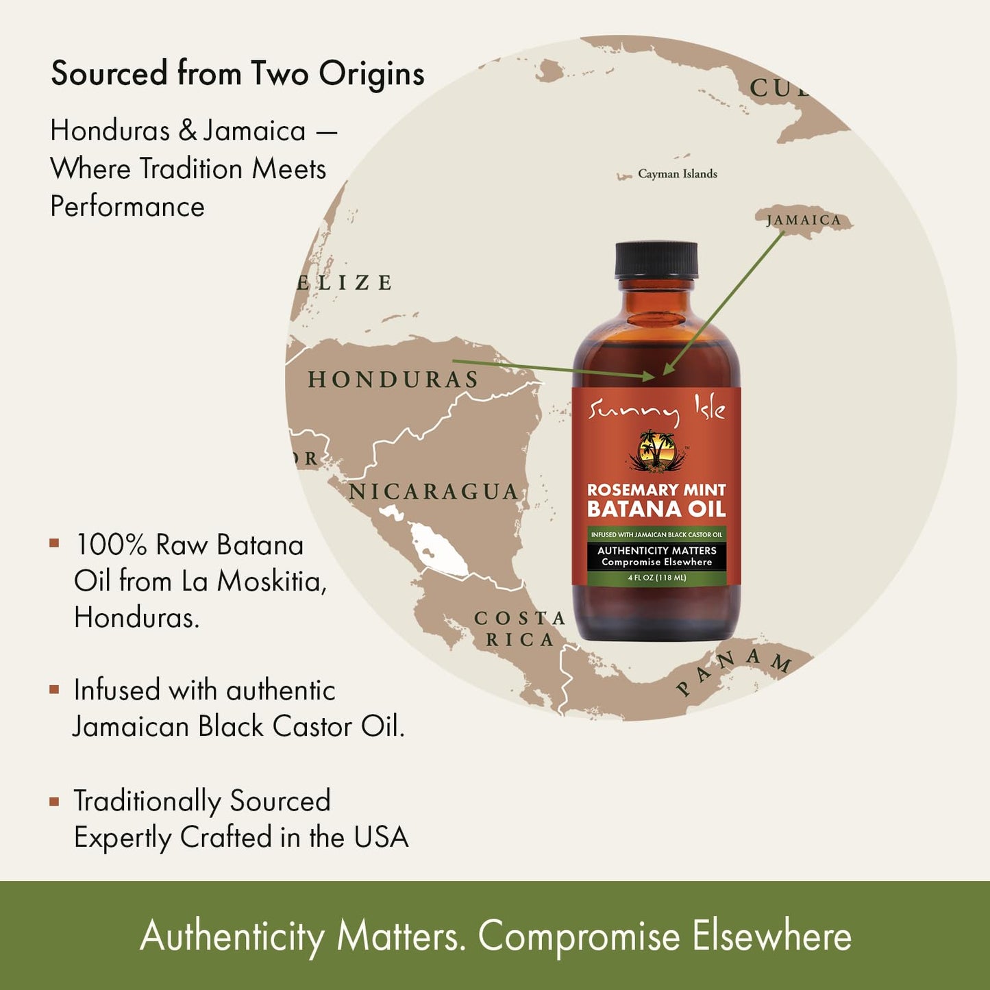 Sunny Isle Rosemary Mint Batana Oil 4oz – Hair & Scalp Oil for Thicker, Stronger-Looking Hair – Honduran Batana, Jamaican Black Castor Oil, Peppermint & Rosemary – For Dry, Damaged Hair