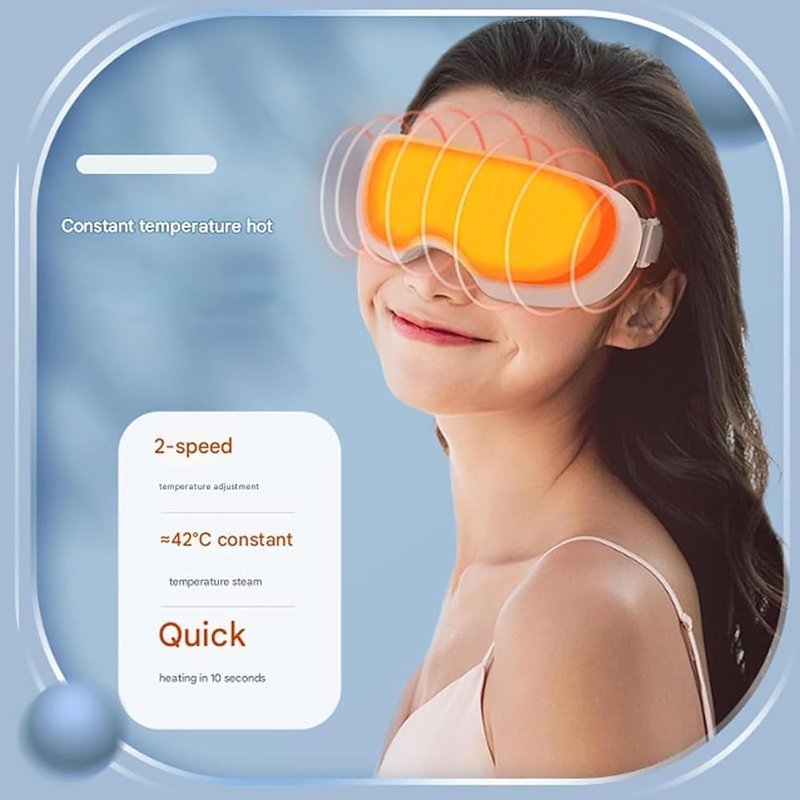 Steam Eye Mask for Dry Eyes - Heated Therapy with Nano Mist & Warm Compress | 2 Steam Levels for Puffy Eyes & Dark Circles