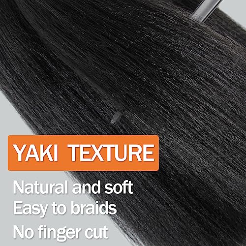 Osuntress Pre Stretched Short Fake Braiding Hair 12 Inch Pack of 4 1B Natural Black