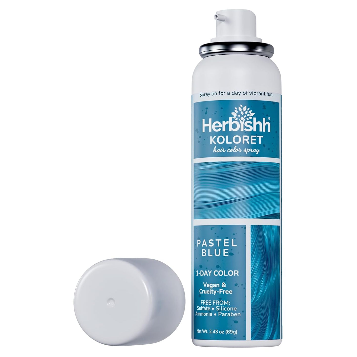 Pastel Silver Hair Mist Spray - Washable Temporary Dye for Light Hair | Fast-Drying, Non-Sticky Tint (69g)