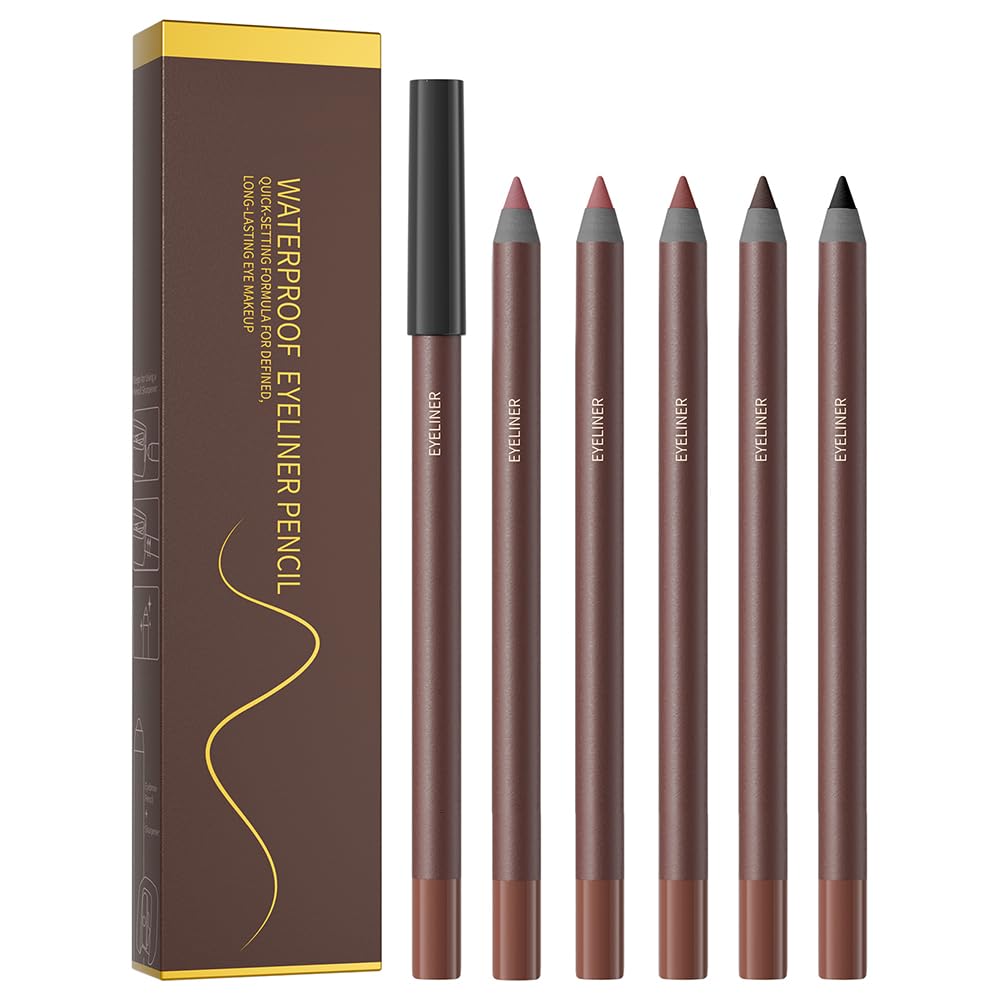 Eyeliner Stamp Set - 6 Double-Ended Winged Pens with Heart, Star, Plum, Triangle & Moon Shapes | Waterproof Liquid Eyeliner for Festival & Cosplay Makeup