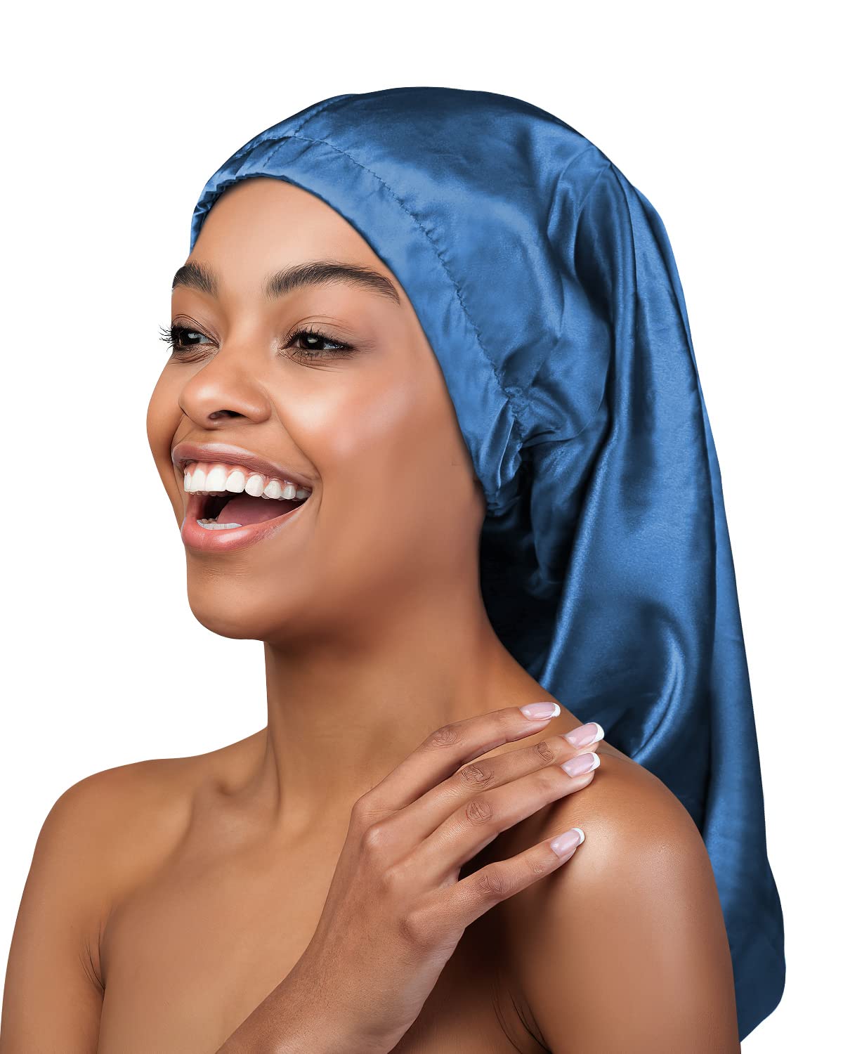 Women's Slouchy Beanie Chemo Hat - Soft Satin Sleep Cap in Burgundy