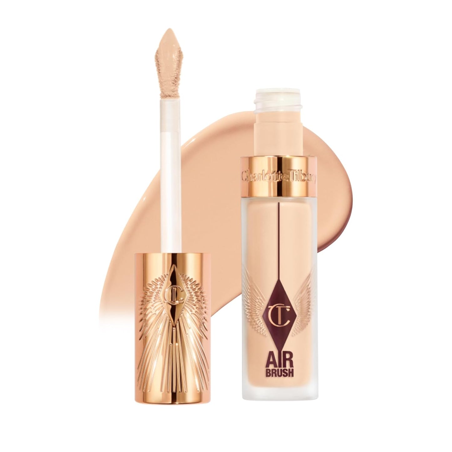 Charlotte Tilbury AIRbrush Flawless Blur Concealer - Longwear, Hydrating, Full Coverage for Dark Circles & Blemishes | Natural Matte Finish