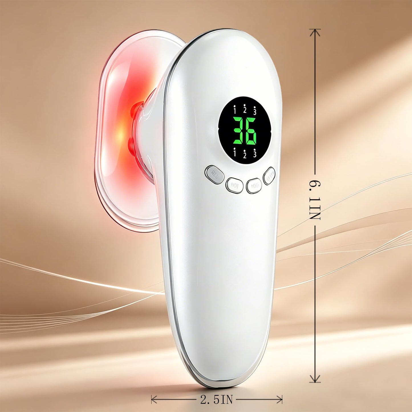 LWPFSD 3-in-1 Body Sculpting Machine with Heat & Red Light, Rechargeable Cellulite Massager Tool for Belly, Arms, Legs & Thighs, Body Sculptor with Lymphatic Drainage Massage for Daily Body Care