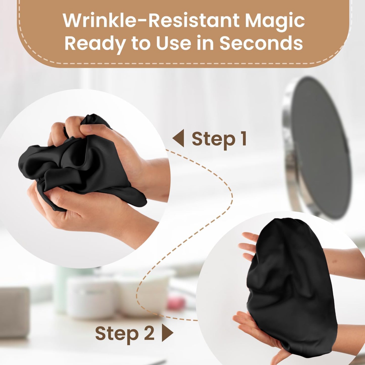 Zixsavk Adjustable Double Layer Silk-Satin Hair Bonnet for Sleeping Women – Anti-Frizz Curly Hair Sleep Cap, Hair Protector for Night, Moisture Retention Soft Bonnet for Natural Hair (black,Large)