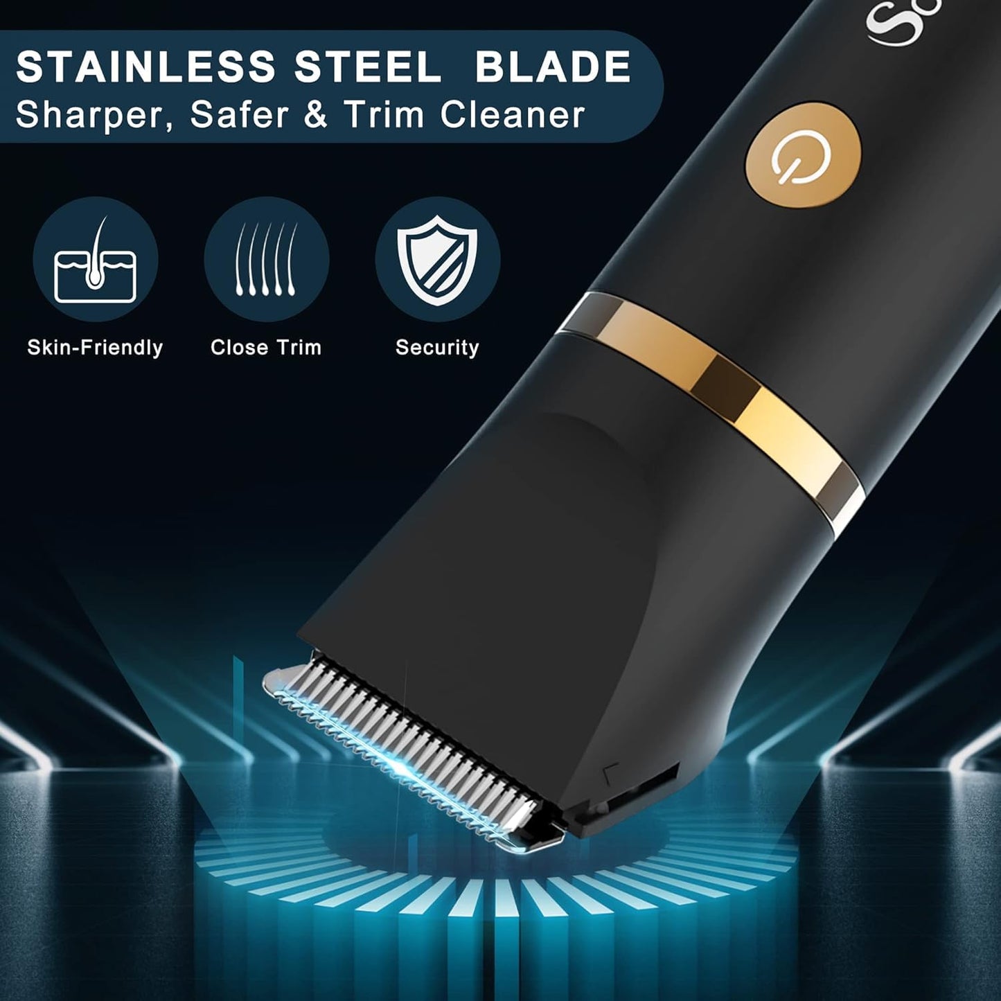 Scttomon Electric Groin Hair Trim Ball Trimmer for Men Body Shaver Below-The-Waist Groomer Nose Hair Trimmer Waterproof Cordless 3 in 1