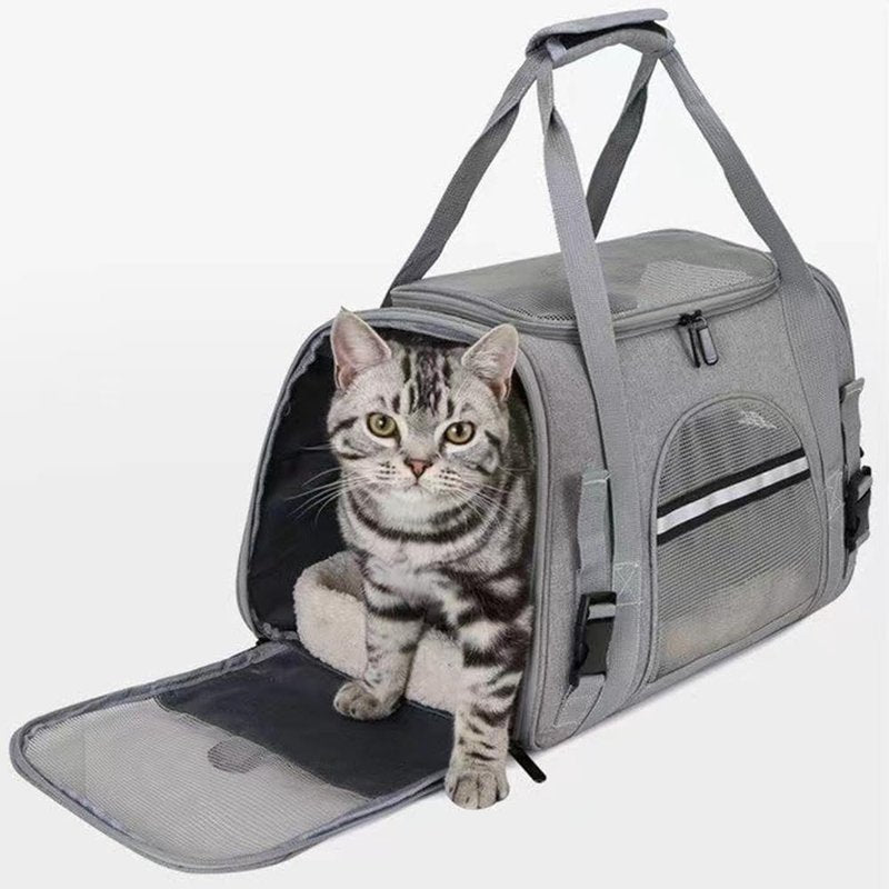 Cat Dog Carrier, Pet Travel Carrier for Small Dogs, Cat Carrying Case Collapsible Dog Carrier, Foldable Soft Sided Animal Carriers Puppy Carry (Black)