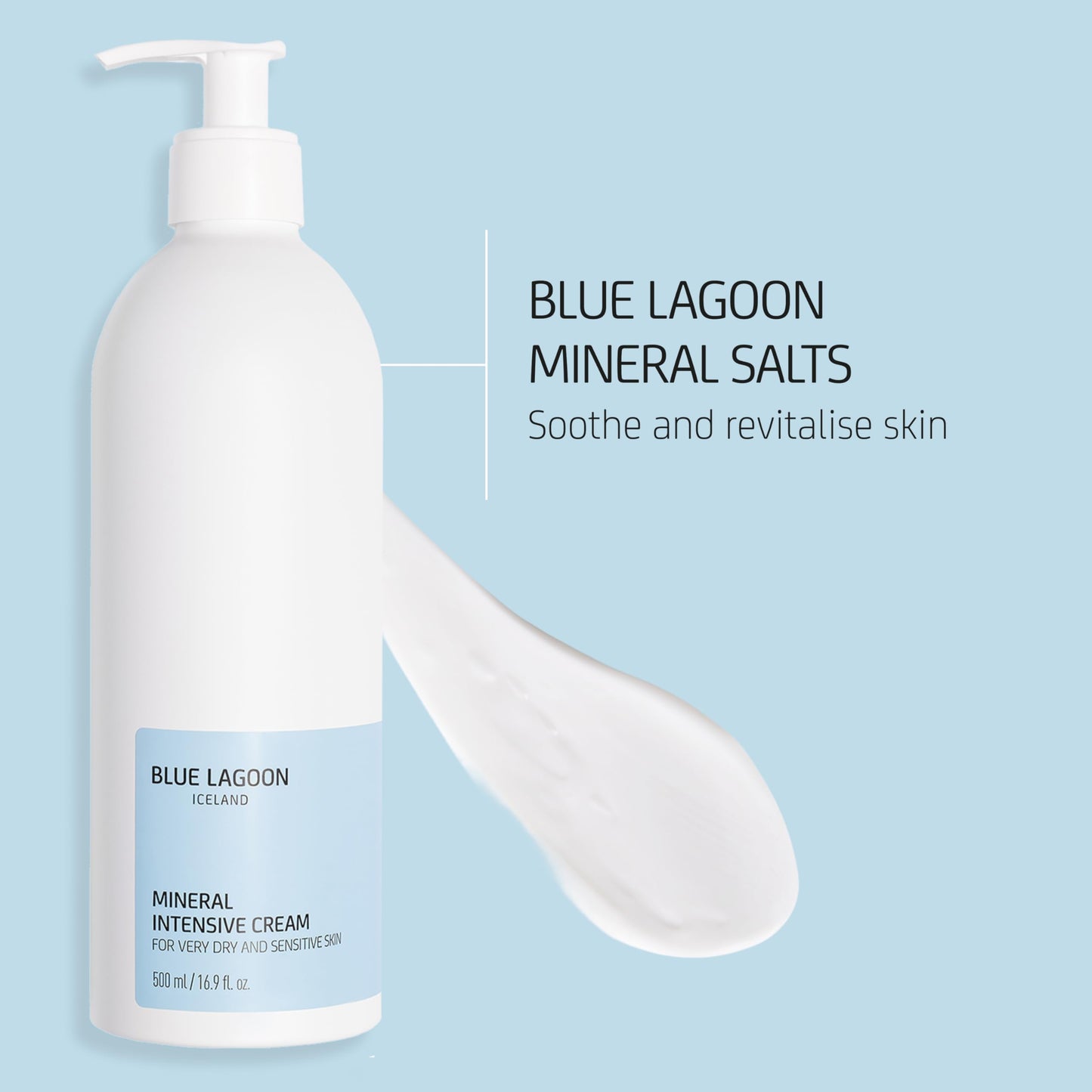Blue Lagoon Skin Science - Mineral Intensive Cream - Rich Moisturizing Cream - Contains Blue Lagoon Seawater for Hydrating Skin - Gentle and Soothing on Skin - Prevents Dry Skin - 500ML
