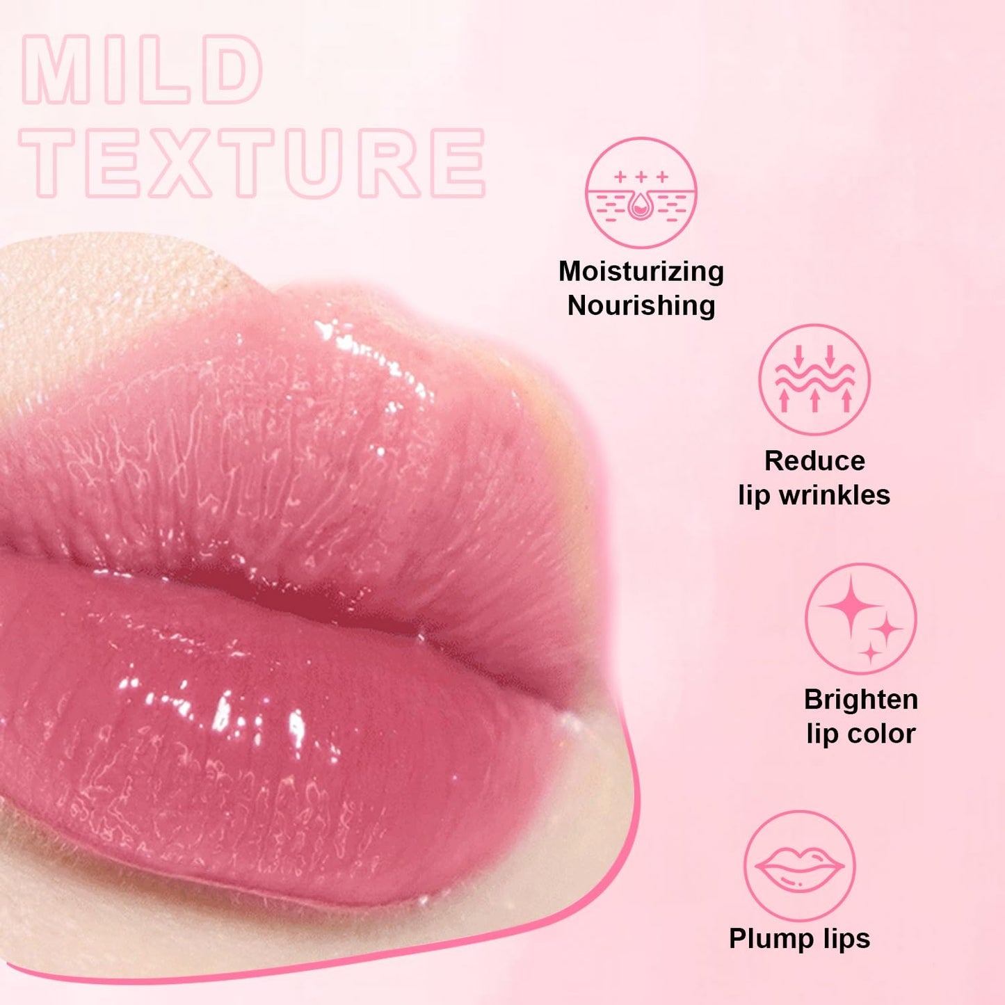 Hydrating Lip Oil Set - 6 PCS Big Brush Head Gloss | Nourishing, Non-Sticky, Long-Lasting Shine