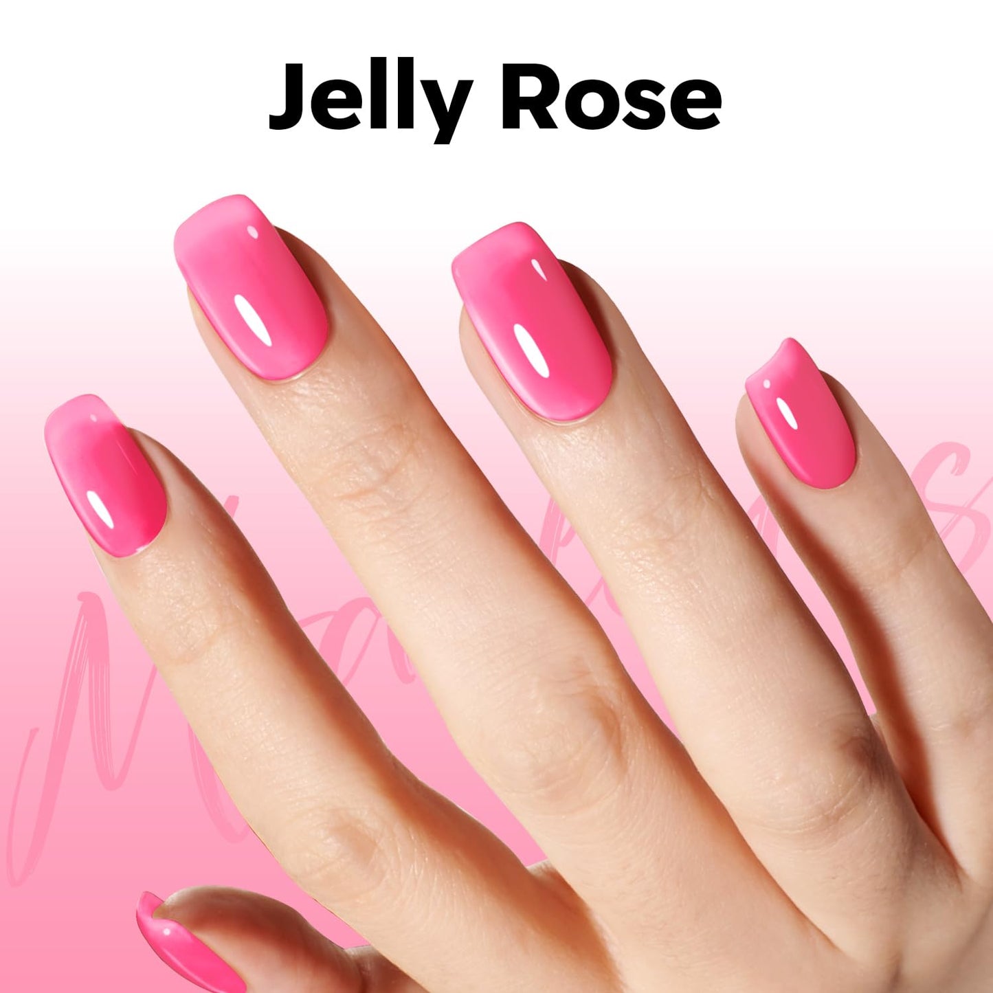 modelones Pink Gel Nail Polish Jelly Pink Rose Gel Nail Polish Translucent Polish Summer Vibrant Soak Off LED Nail Art DIY Nail Manicure 15ML