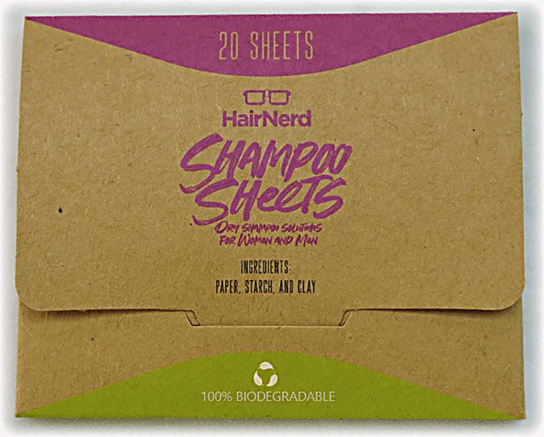 Dry Shampoo Sheets - Fragrance-Free Hair Refresh Wipes | Eco-Friendly, Travel-Sized, 20 Count