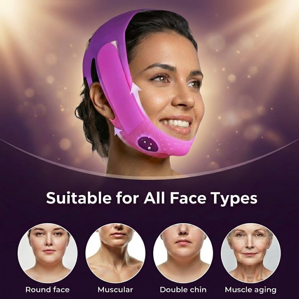 AELuxLas Chin Strap for Sleeping - Soft Silicone Double Chin Reducer Eliminator for Women Men, Reusable V Line Chin Lifting Mask Face Slimming Strap, Breathable Face Shaper For jawline And Double Chin