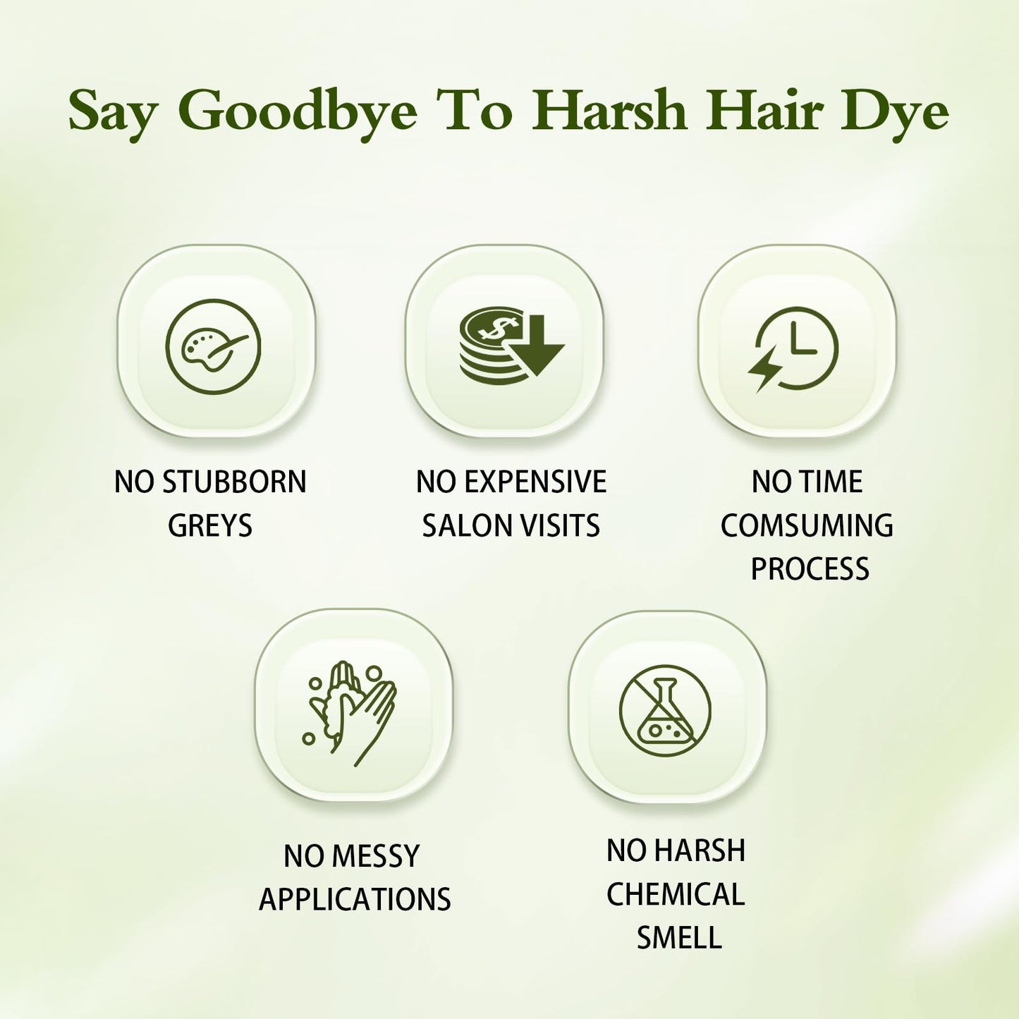 Black Hair Dye Shampoo, 100% Gray Hair Coverage Black Hair Dye for Women Men, 3 in 1 Natural Herbal Ammonia Free Instant Hair Color Shampoo with Long-lasting Color Effect