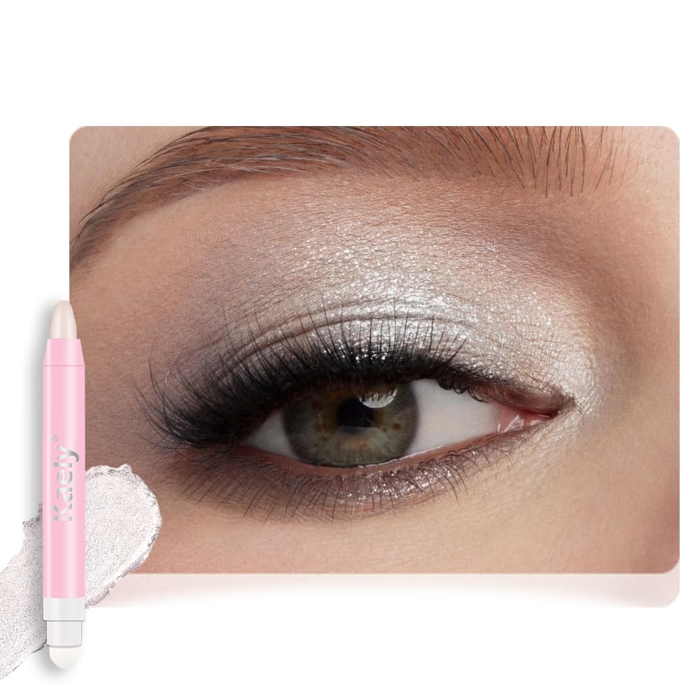 Monochrome Cream Glitter Eye Shadow Stick Palette - 2-in-1 Waterproof Eyeshadow & Eyeliner Pencil for Mature Women | Vegan & Cruelty-Free | 06 Shimmer Dark Brown