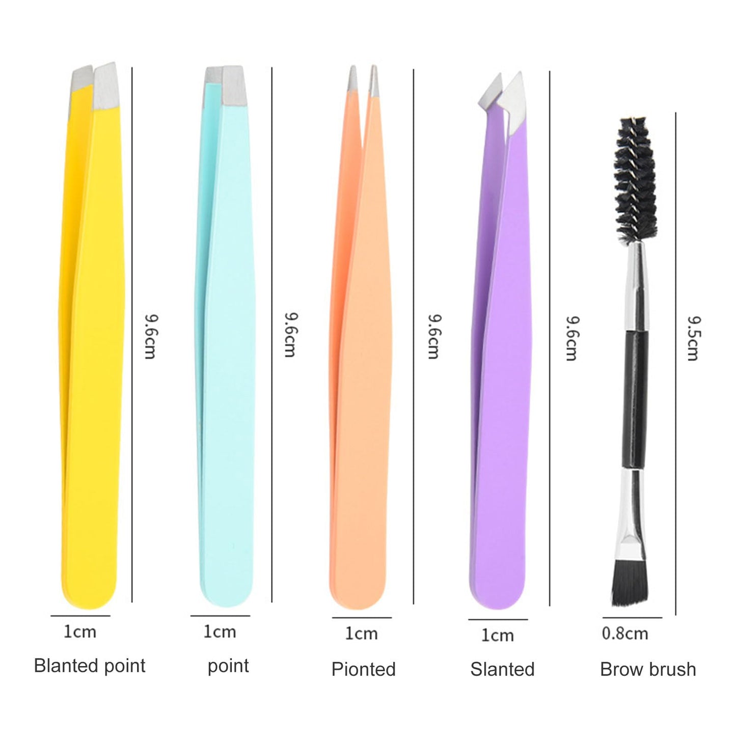 Tweezers for Women Facial Hair,5Pcs Tweezers Set,Tweezers Kit,Eyebrow Tweezer Set,Stainless Steel Precision Tweezer Kit,Eyebrow Tweezers with Curved Scissor for Ingrown Hair,with Travel Case
