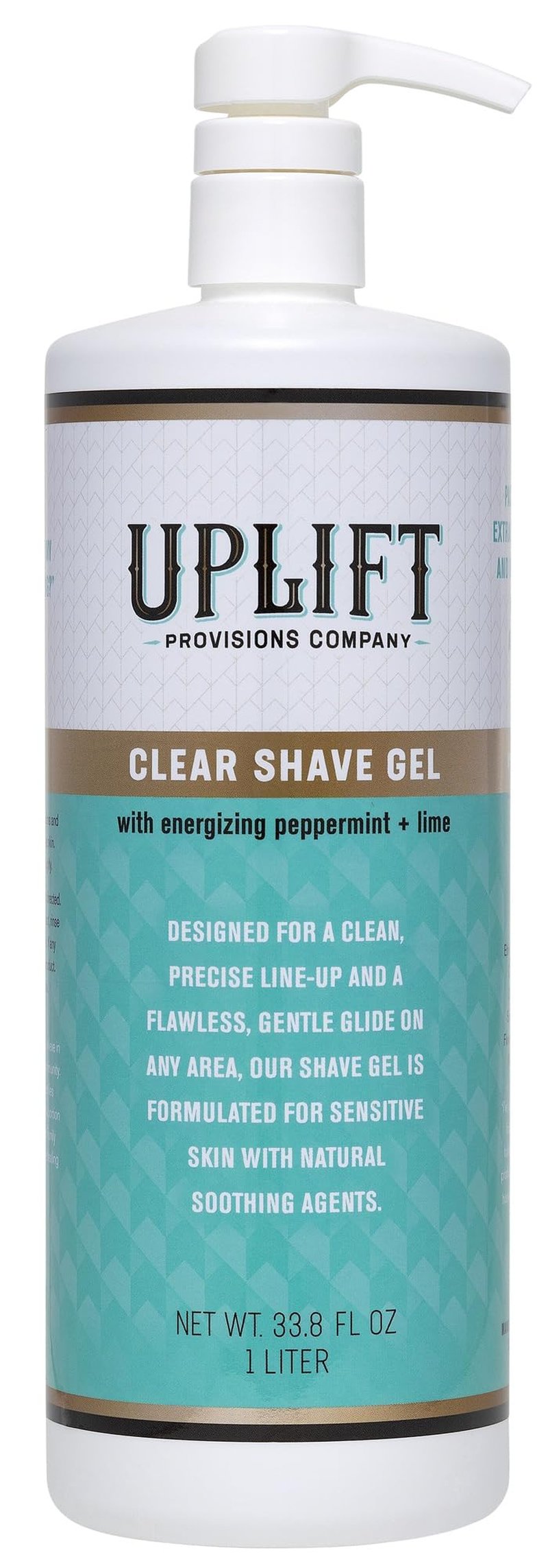 Uplift Provisions Clear Shaving Gel for Men & Women - Infused with Plant Extracts for an Ultra-Smooth Shave, Leaving Skin Hydrated, Velvety Soft, and Free from Redness and Irritation, 1 Liter