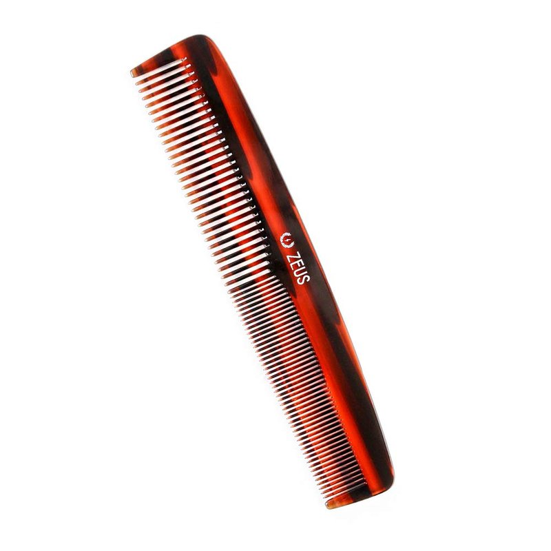 ZEUS 7.5” Large Hair Comb for Men, Handcrafted Saw-Cut Design with Non-Static Material for Smooth, Tangle-Free Styling (Traditional) Y11