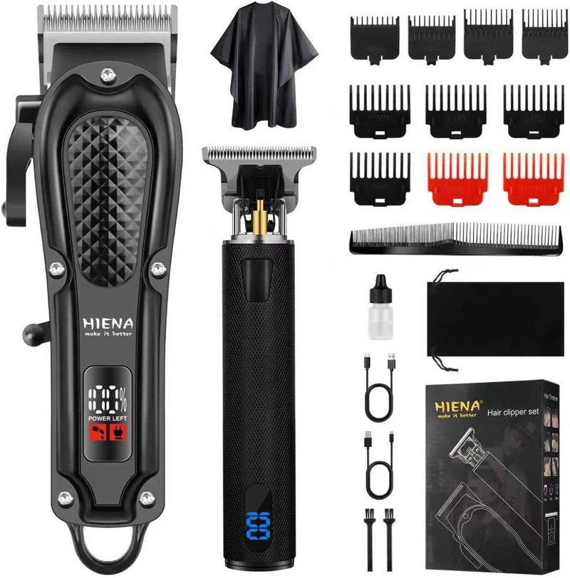 Professional Hair Clippers Set for Men - Cordless Rechargeable Clippers & Trimmers Kit | LED Display, Perfect Gift