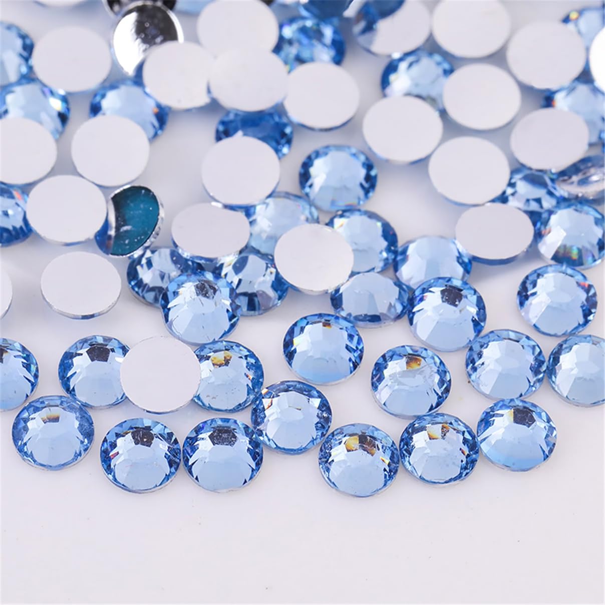 Flatback Rhinestones - 3000 Pieces SS6 2mm Clear Glass Gems for Nail Art | Aqua Blue