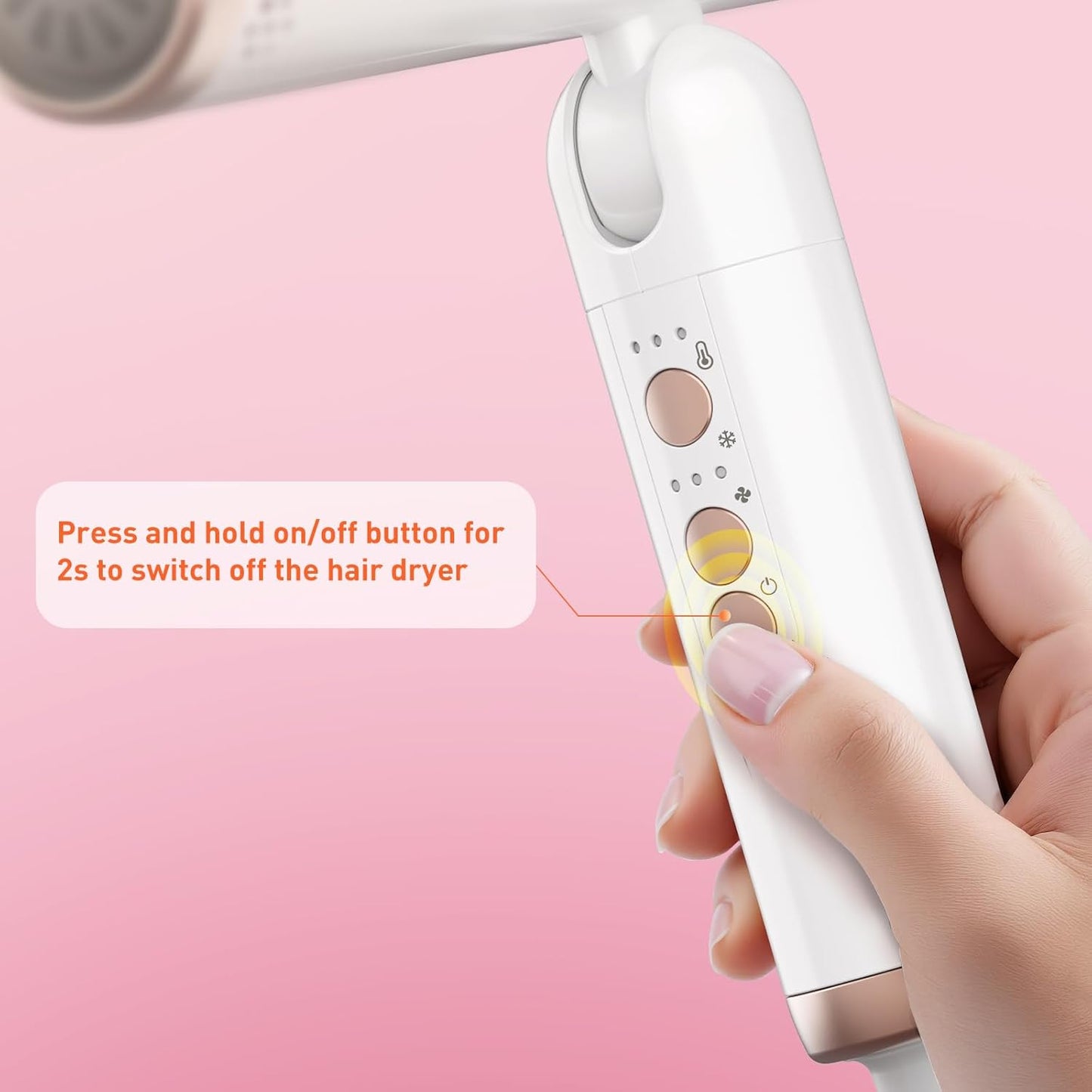 Quico Travel Hair Dryer - Dual Voltage, Fast Drying with 120000 RPM Brushless Motor | Foldable, Ionic, 3 Heat & Speed Settings