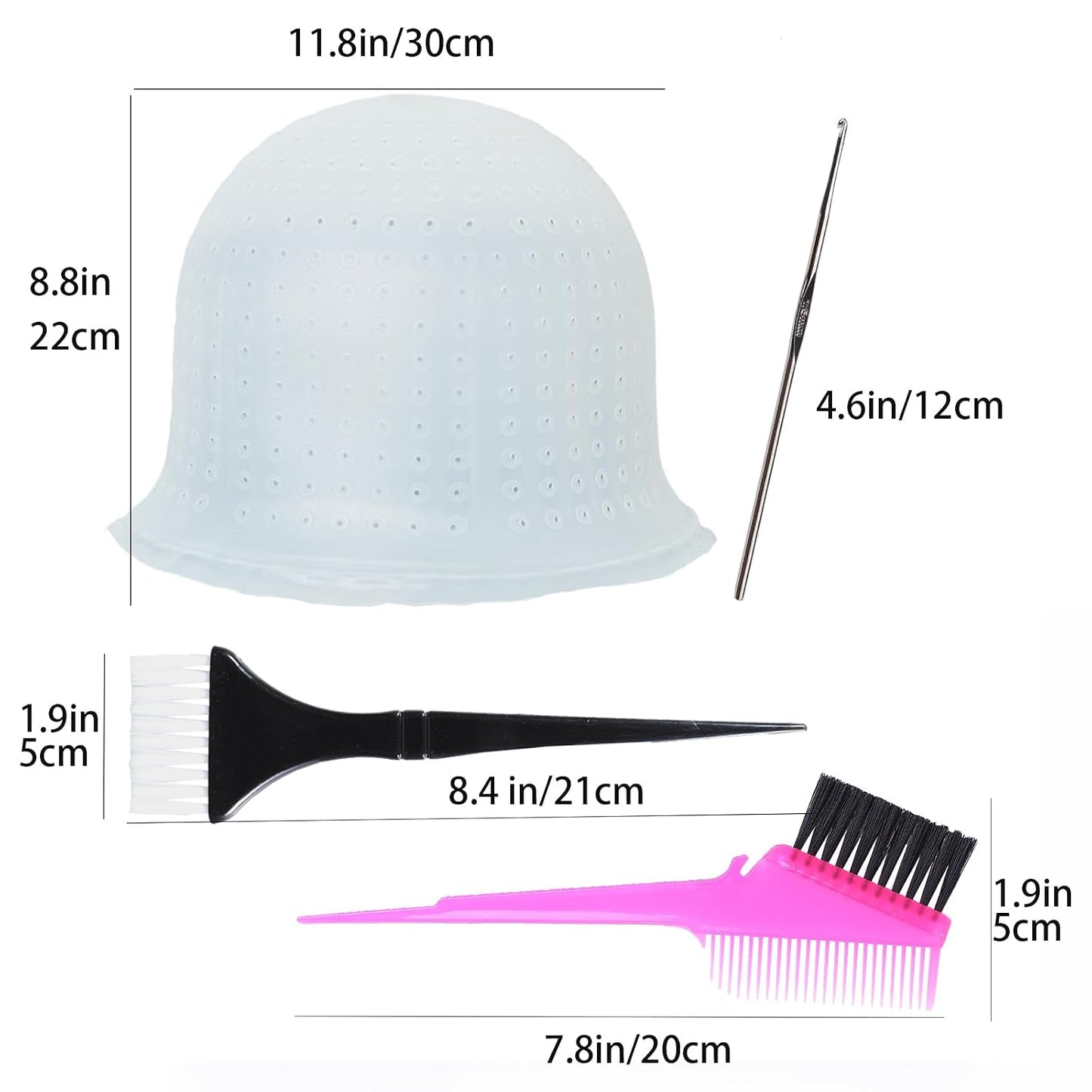 Silicone Highlight Cap Hair Color Set - Professional Reusable Dyeing Tools for Salon Use | Pre-Punched with Holes