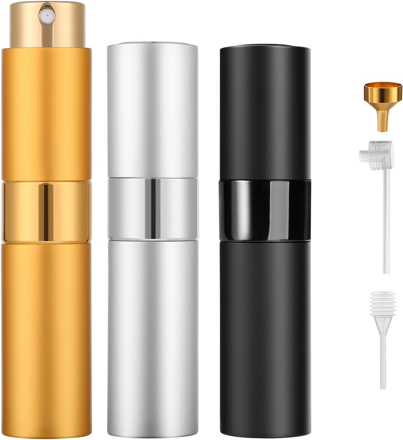 Refillable Perfume Travel Atomizer - 8ML Leakproof Spray Bottle Set (3PCS) | Portable Black Design