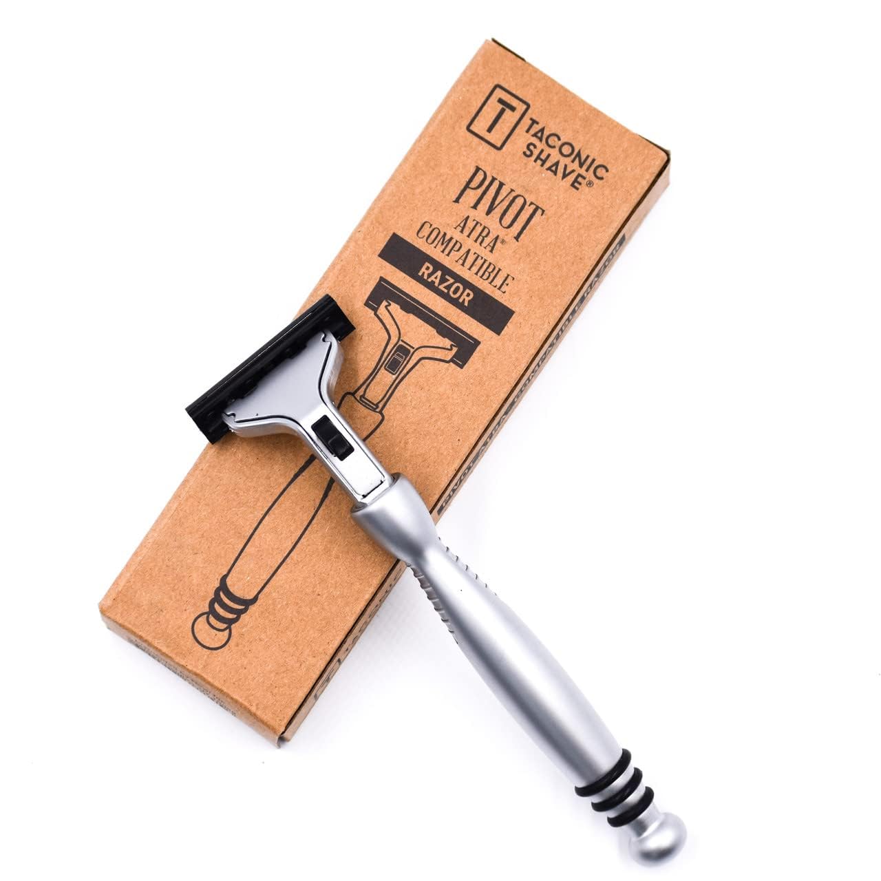 Taconic All-Metal Chrome Razor - Ergonomic Twin Blade Handle with 10 Pivot Plus Personna Blades | Durable Design
