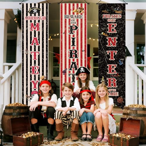 Pirate Party Banner Set - Nautical Decorations for Kids & Adults