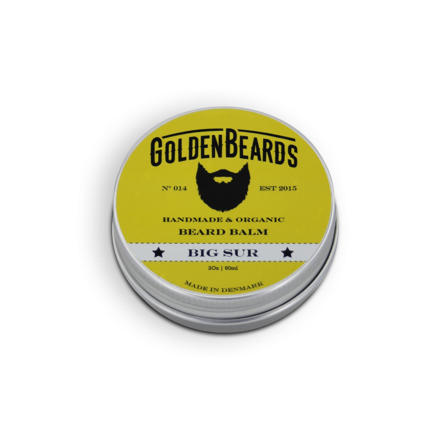 Golden Beards Organic Beard Balm Big Sur – Shea, Cocoa & Argan Butter Blend with Lime & Patchouli Scent – 60ml Vegan Beard Softener & Styling Balm, Handmade in Denmark.