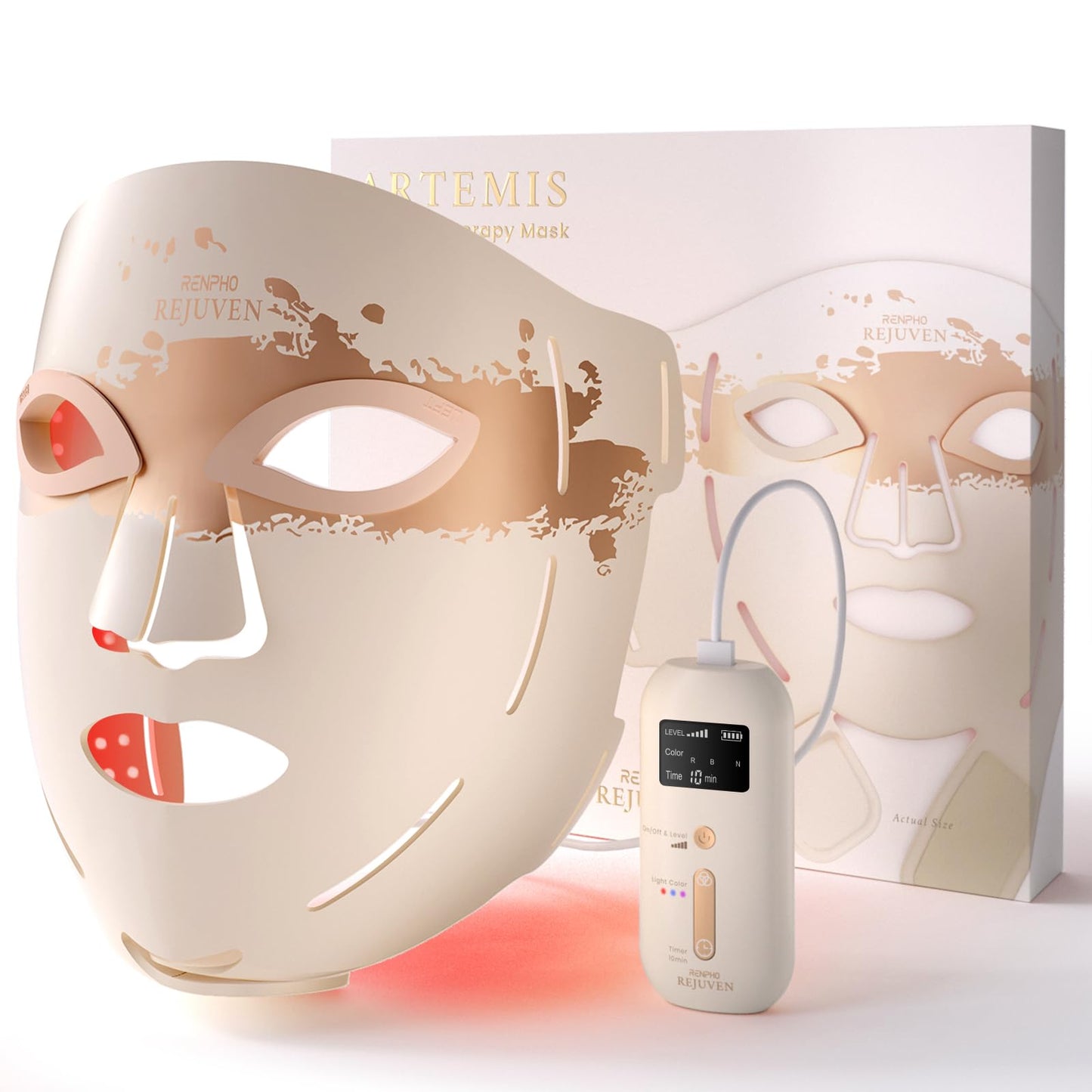 RENPHO Red Light Therapy Mask for Face, Wrinkle & Acne Treatment, 324 LEDs