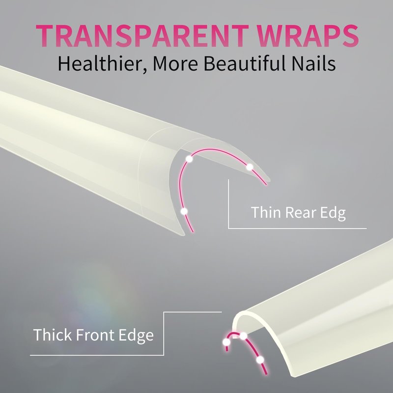krofaue Natural Acrylic Nail Tips Square - 600PCS Half Cover Coffin False Nails 12 Size with Box for Salon and Home DIY