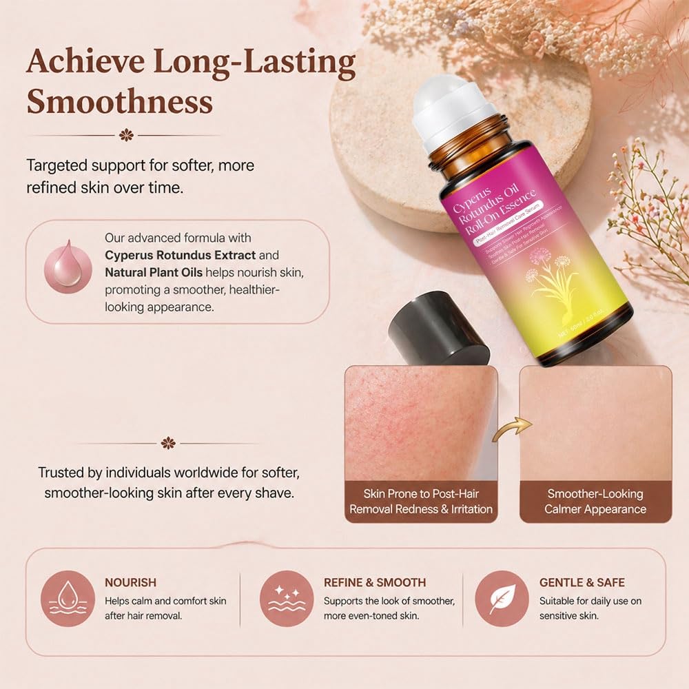 DreamCatching Cyperus Rotundus Oil, Natural for Reducing Body Hair Growth, Hair Removal, Reduces Unwanted Hair Growth, Shrink Pores 2.02 Fl Oz (Pack of 1)