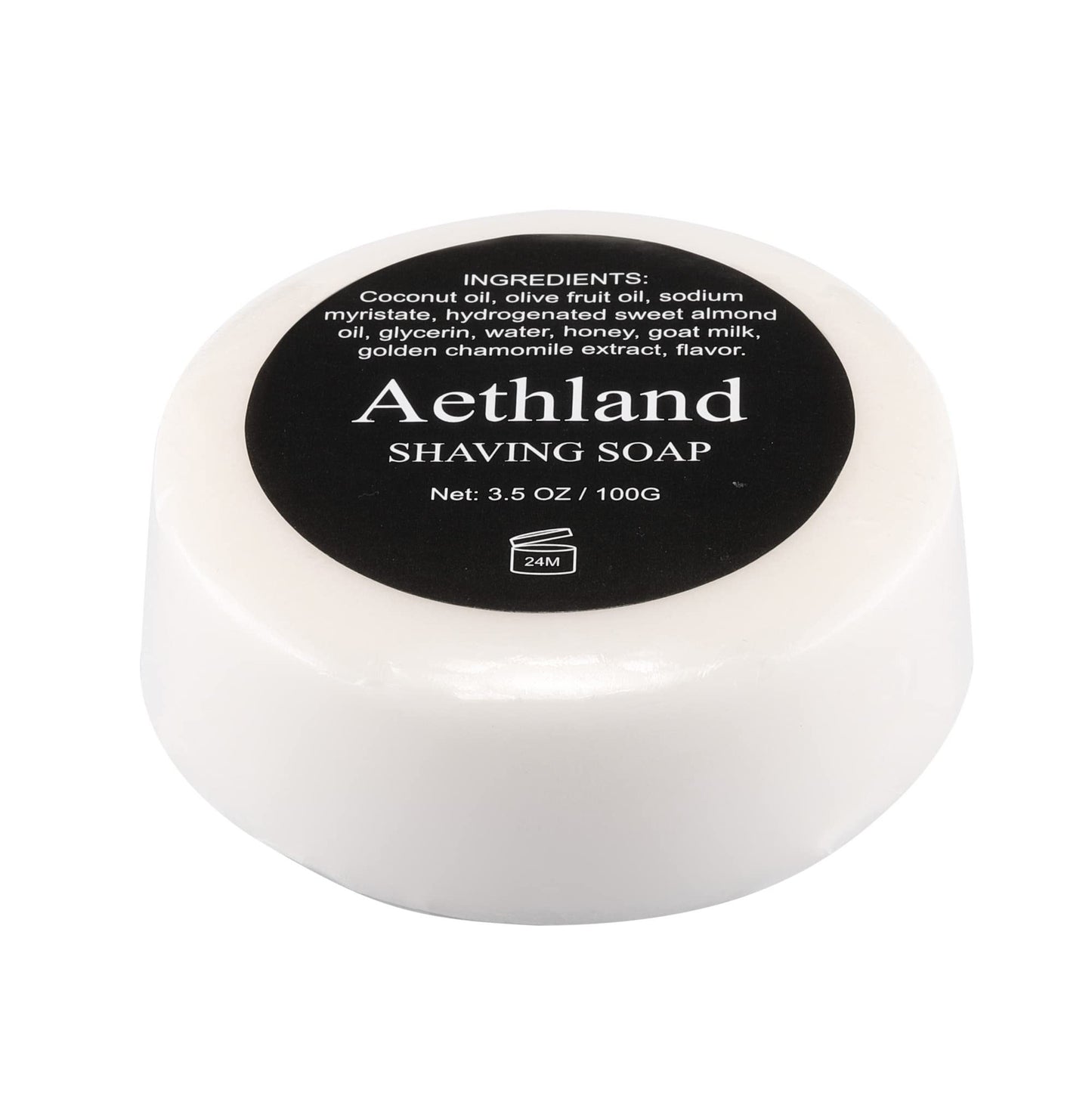 Aethland Shaving Brush Set for Men, 4 in1 Include 100g Shaving soap, Badger Shaving Brush and Stainless Steel Shaving Stand & Shaving Bowl for Husband Birthday Boyfriend Father's Day Gifts（Upgrade W)