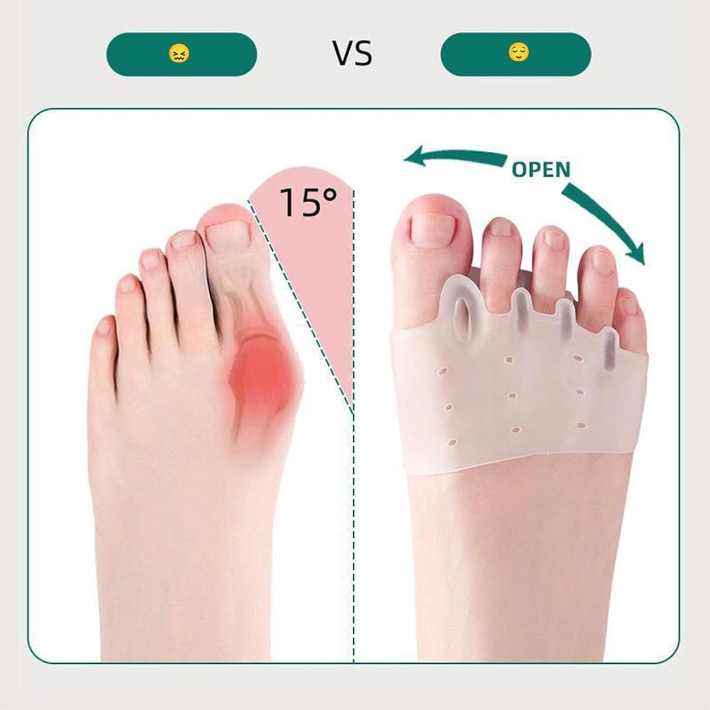 Toe Separators for Bunion Relief - Soft Silicone Spacers | Ultra-Thin Design for Yoga & Running - 4 Pack in 4 Colors