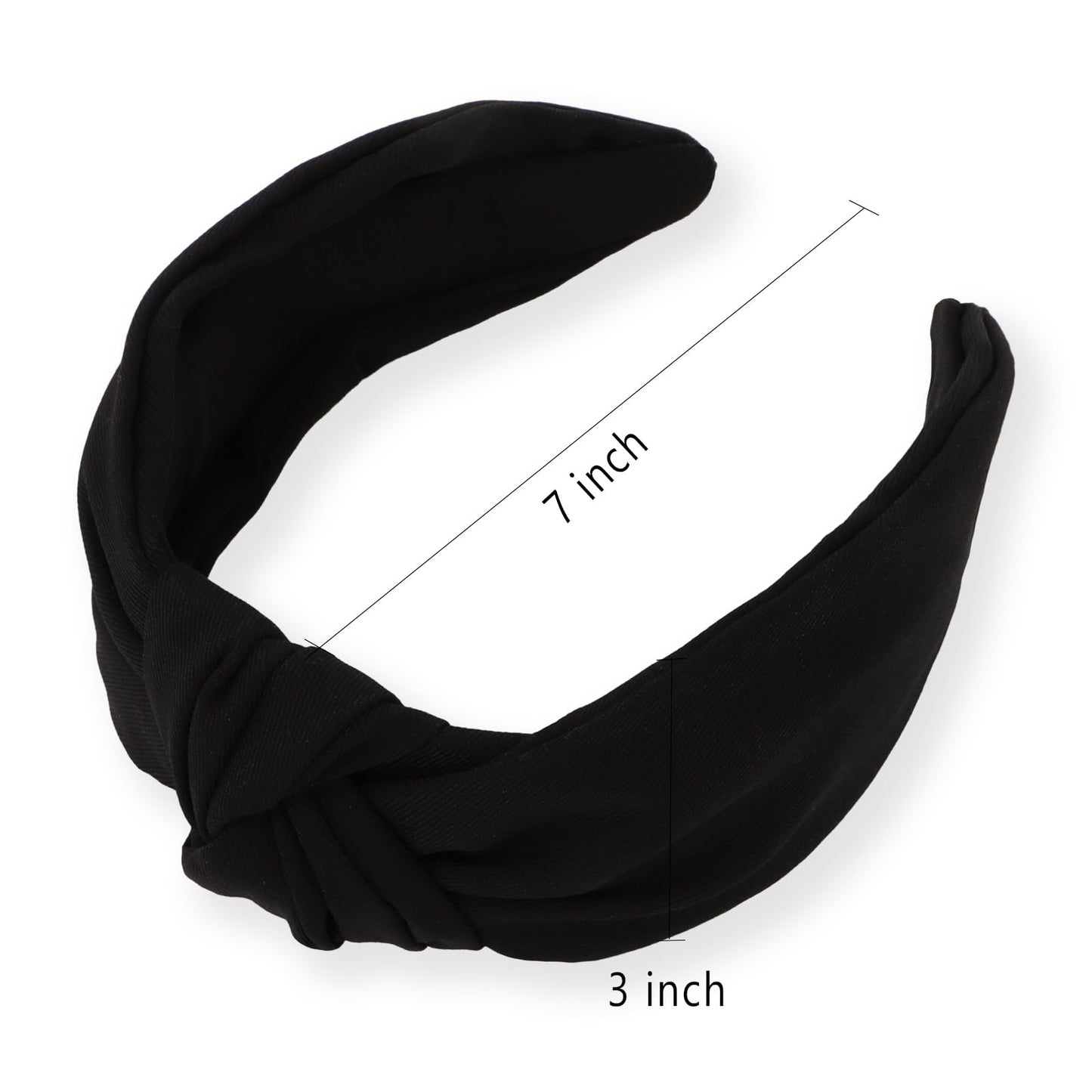 YISSION Wide Black Knot Headband for Women & Girls - Stretchy Fashion Hair Accessory for Taming Flyaways & All-Day Comfort