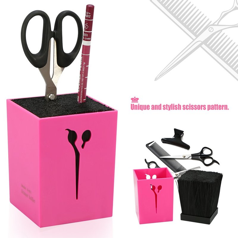 Chazcool Shear Holder, Salon Scissors Holder Rack, Hairdressing Combs Clips Organizer Rack for Hair Stylist(Roseo)