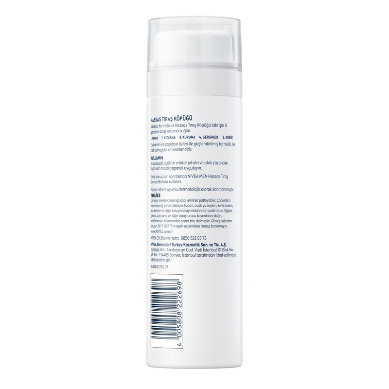 NIVEA MEN Shaving Foam For Sensitive Skin, 200 milliliters