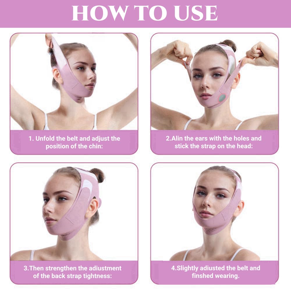 Graphene V-Line Mask Chin Up Mask V Shaped Face Mask Chin strap for sleeping, Jaw Exerciser,IndianRed4,Small