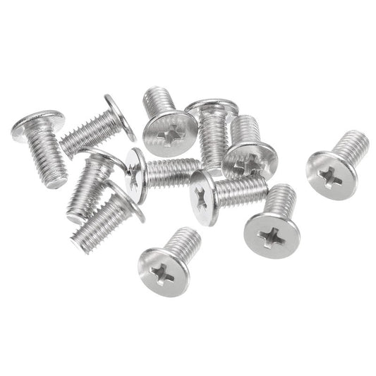 uxcell M5-0.8 x 10mm 20Pcs Flat Round Head Screws 304 Stainless Steel Phillips Drive Machine Screws Hardware Fastener for Furniture Connection