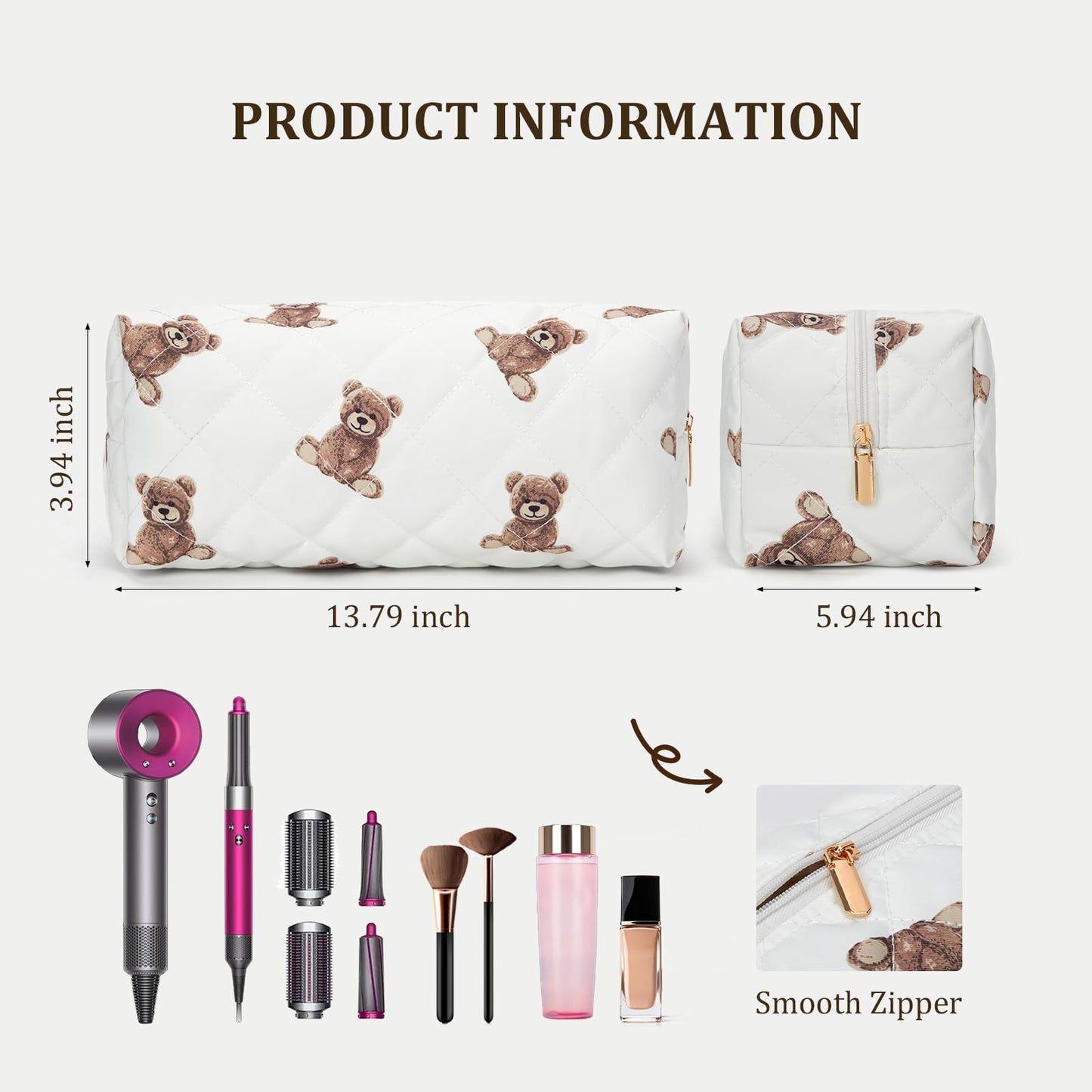 HiTotes Hair Tools Travel Bag Compatible with Dyson Airwrap Cute Floral Travel Case for Shark Flexstyle Hair Tools Organizer