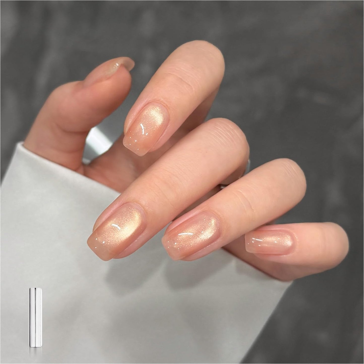 Glassy Cat Eye Gel Nail Polish - 16ml Holographic UV Gel with Magnet | Silvery Moonlight Reflective Finish