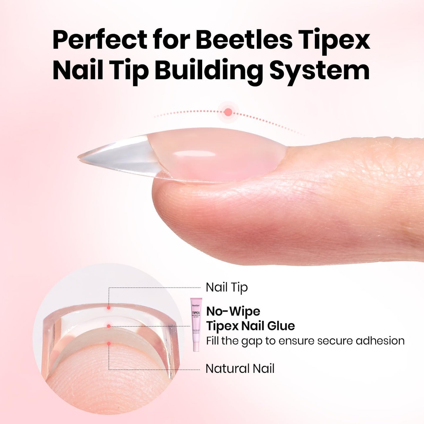 Beetles Gel Nail Glue & Remover Kit, 20g No Wipe Hands-Free Nail Glue for Tipex Soft Gel Nail Tips & Clear Press On Nails, 10ml Nail Remover with Nail Tools, Gentle Formula, Gift for Women