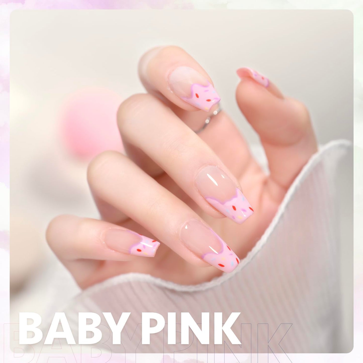 Pastel Gel Nail Polish - 16ml Pink Soak Off UV Light Cure Gel for Spring Summer | Macaron Baby Pink