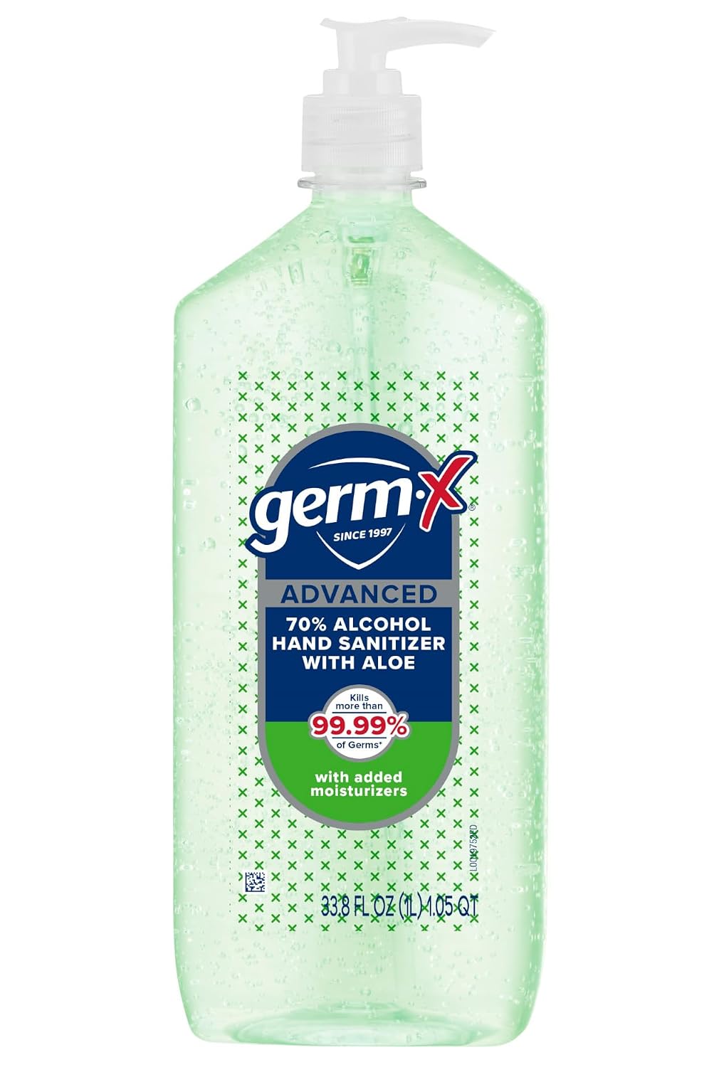 Germ-X Advanced Hand Sanitizer - Aloe & Vitamin E Moisturizing Gel | 1 Liter Pump Bottle