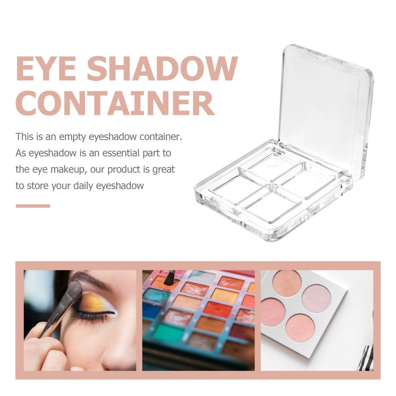 Empty Lipstick Palette - 4-Grid Refillable Depotting Case for Lipstick, Eyeshadow & Blush | Clear DIY Makeup Organizer for Women