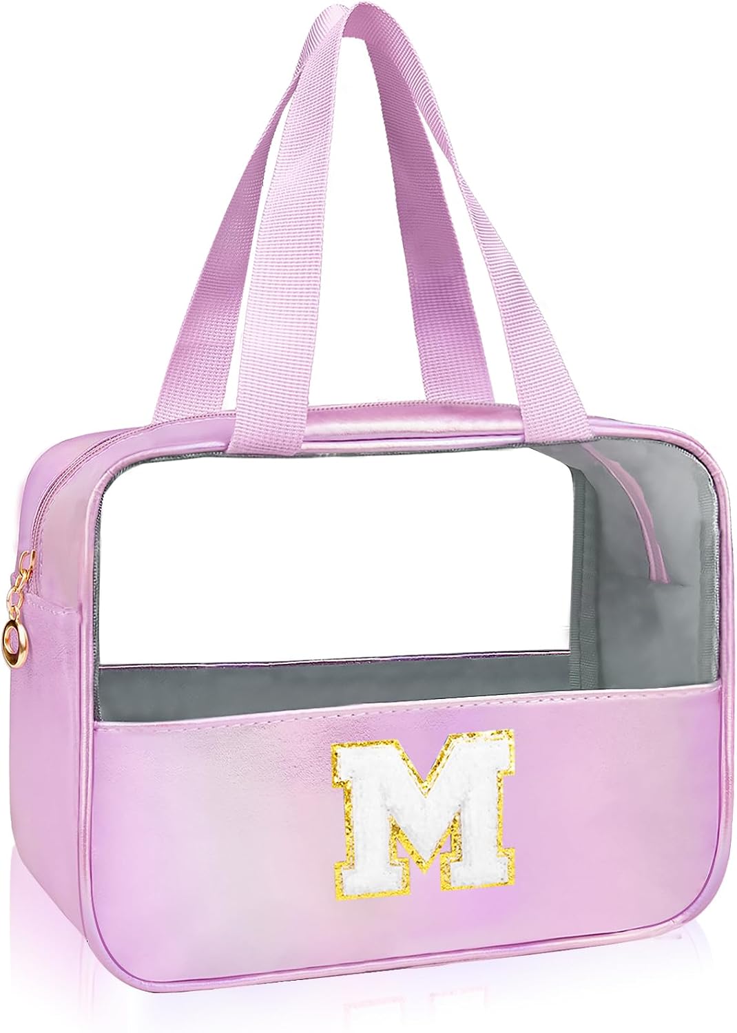 Personalized Pink Clear Makeup Bag - Large Cosmetic Organizer for Travel | Ideal Gift for Women & Girls