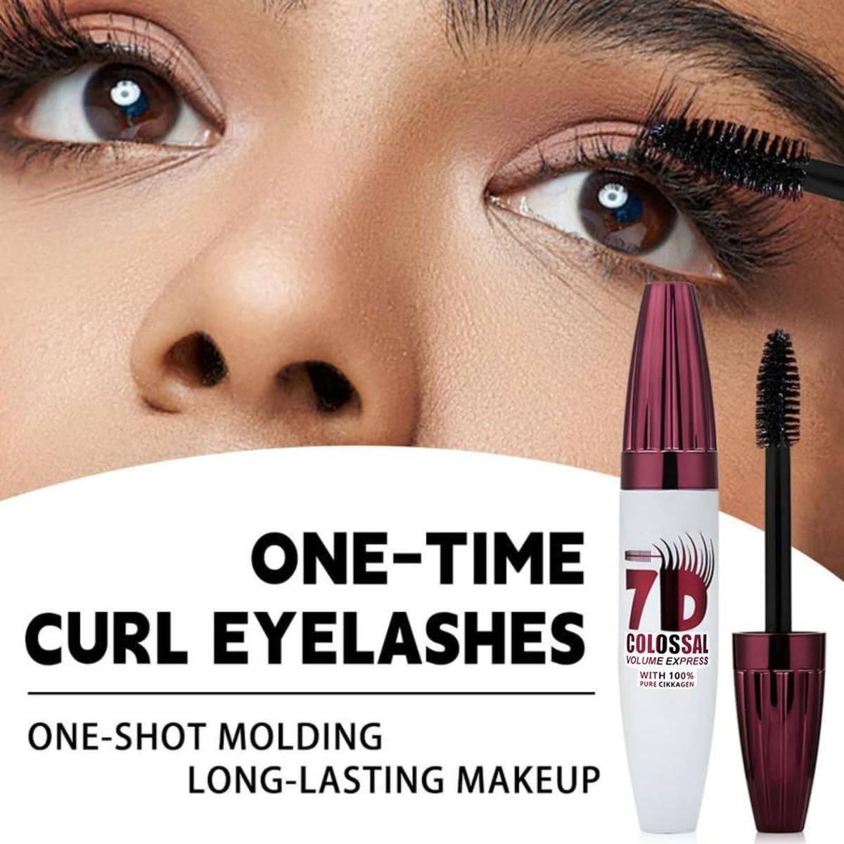 7D Waterproof Volume Mascara - Black Lengthening & Thickening Formula for Softer, Fuller Lashes | Long-Lasting Natural Curl
